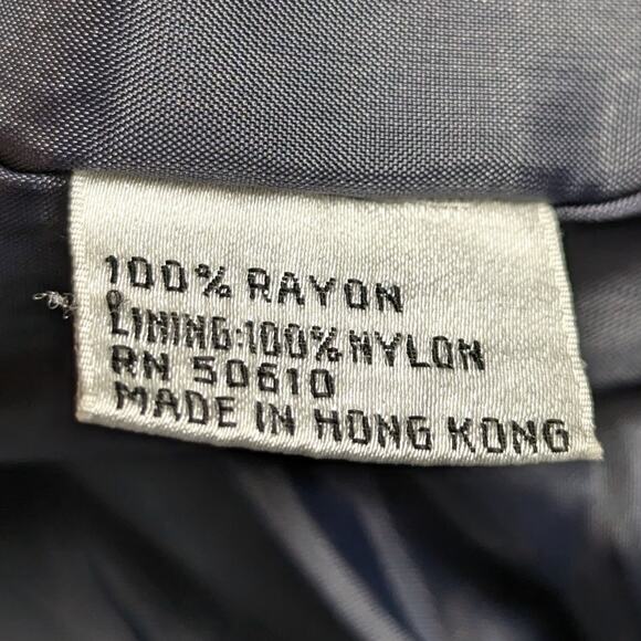 Lauren Alexandra Women’s 8 Navy Polka Dot Rayon Blazer Skirt Suit Set Hong Kong - Picture 4 of 10